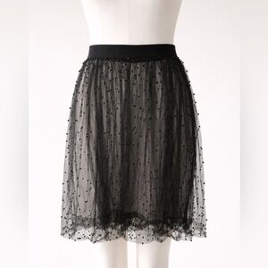 Zara Black Beaded Midi Skirt